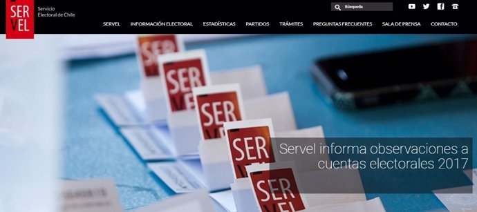Página web del Servel