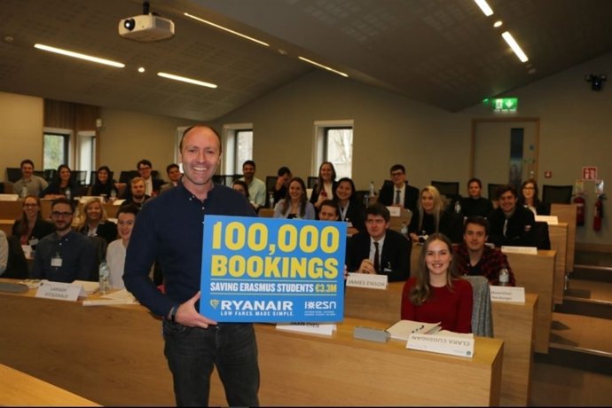 Ryanair alcanza las 100.000 reservas de estudiante Erasmus