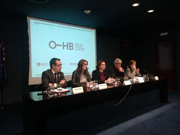 Carles Sala, Mercé Conesa,  Ada Colau, Antonio Balmón i Carme Trilla