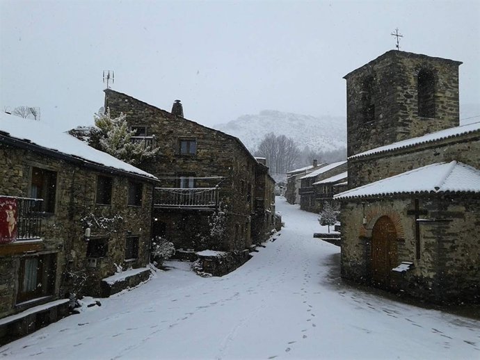 Localidad nevada, nieve.