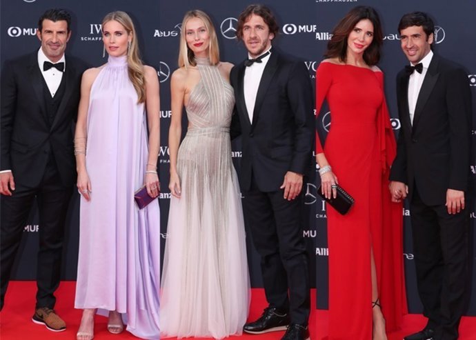 Luis Figo, Helen Svedin, Vanesa Lorenzo, Mamen Sanz y Raúl González