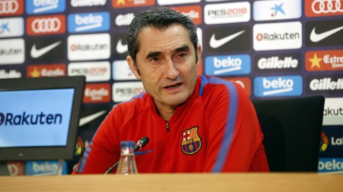 Ernesto Valverde (Barcelona) en rueda de prensa