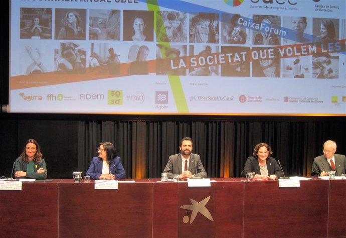 Mercè Conesa, Elisa Durán, Roger Torrent,  Ada Colau, Miquel Valls