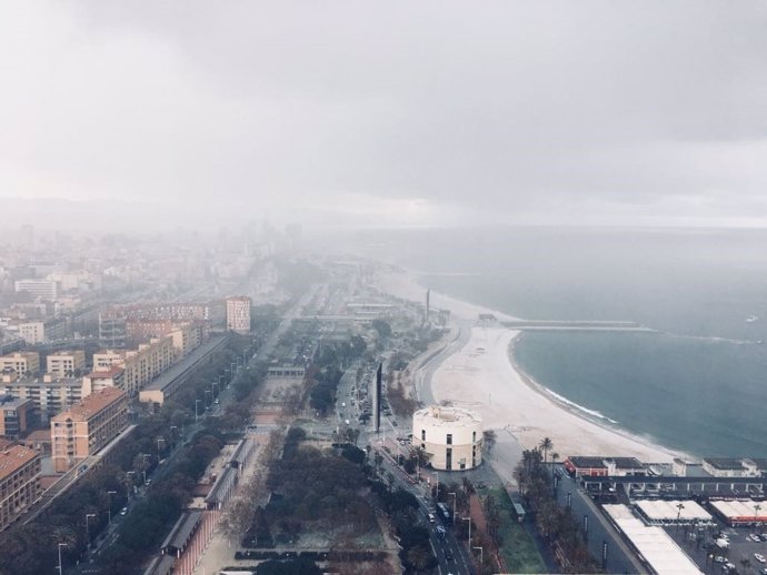 Playa de Barcelona nevada