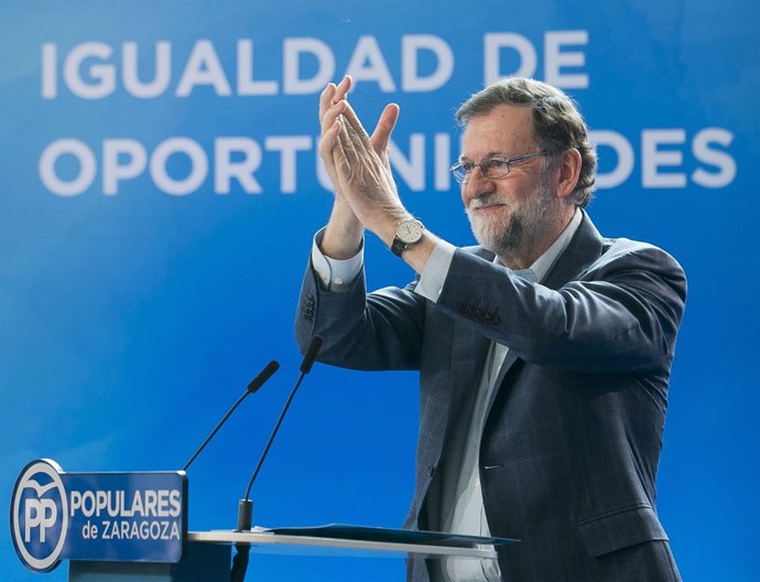 El presidente del Gobierno, Mariano Rajoy, en Zaragoza