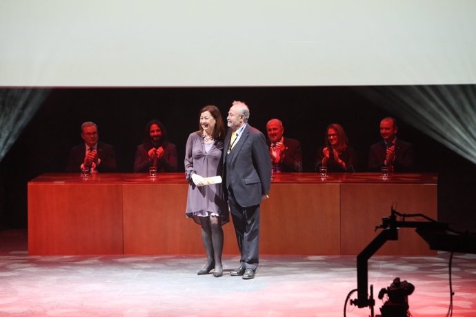 Castro con Armengol en la entrega de los Premis Ramon Llull