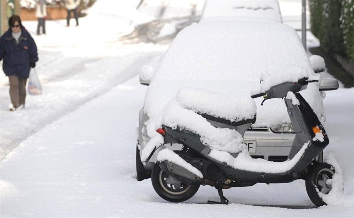 Intensa nevada en La Fresneda, Asturias