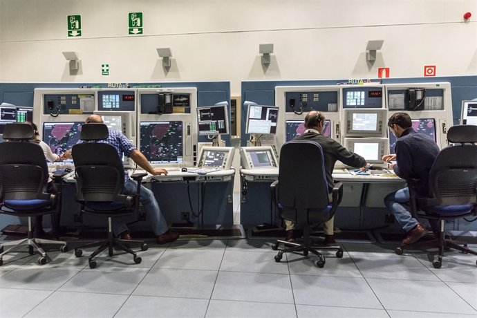 Sala del centro de control de ENAIRE