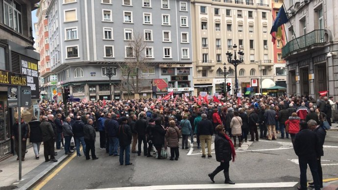 Concentración de pensionistas convocado por UGT y CCOO