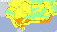 Avisos de nivel naranja este viernes por lluvias en Cádiz y Málaga y amarillos por viento en las ocho provincias