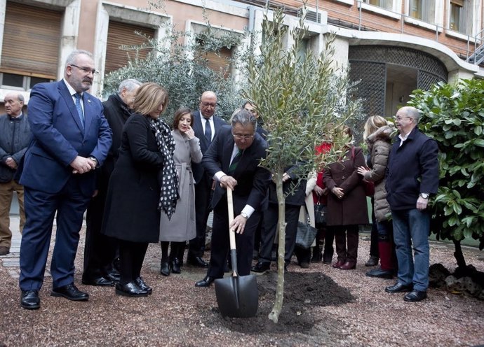 Acto en Interior en el que se ha plantado un olivo por las víctimas del 11M