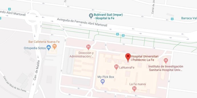 Entorno del Hospital La Fe de València. Bulevar Sur