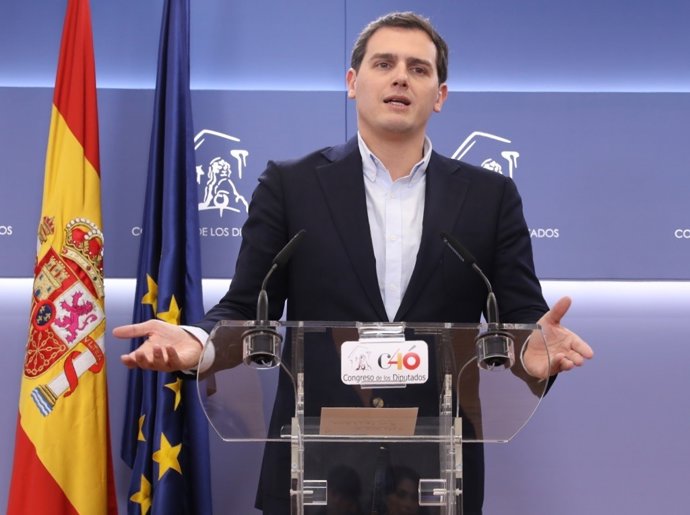 Rueda de prensa de Albert Rivera en el Congreso