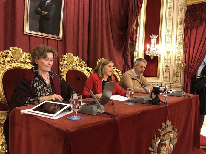 Irene García, presidenta de Diputación de Cádiz en el salón de plenos