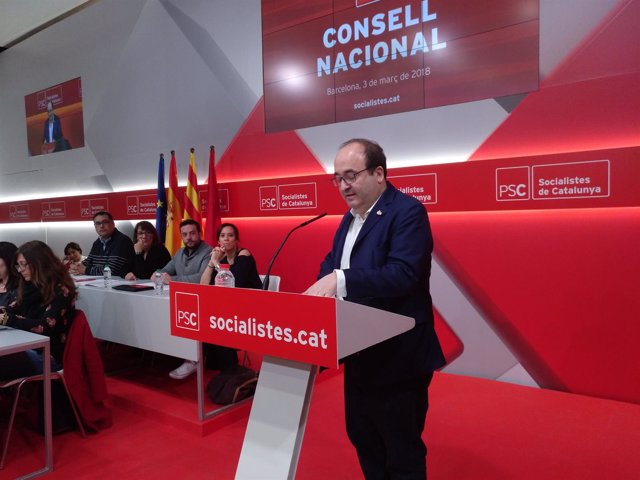 Miquel Iceta ante el Consell Nacional del PSC