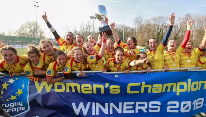 La selección española femenina de rugby, campeona de Europa por sexta ocasión