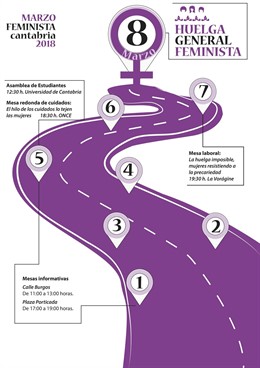 Programa Asambleas Feministas en Cantabria para el 8M y días previos
