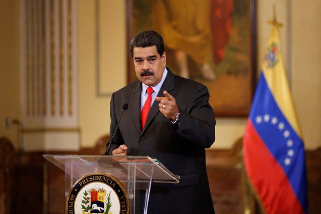 Nicolás Maduro en una rueda de prensa en Caracas