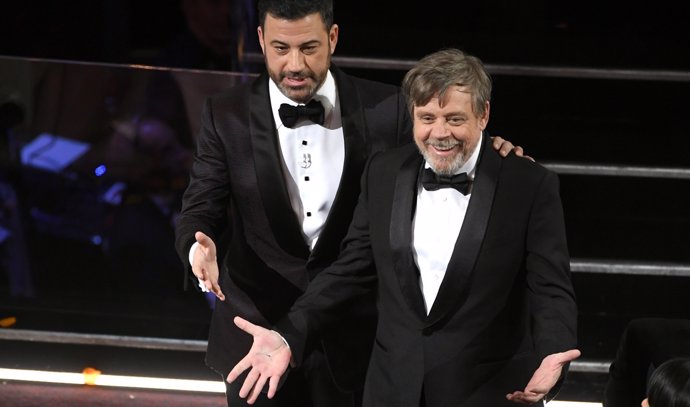 Jimmy Kimmel y Mark Hamill en los Oscar