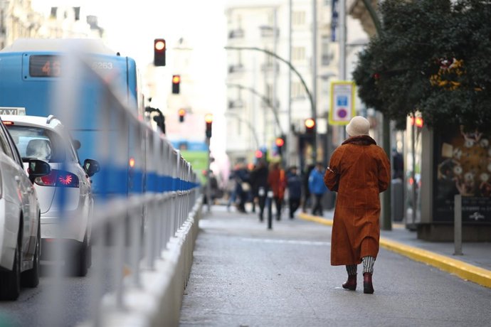 Semipeatonalización y restricción a dos carriles en la calle Gran Vía de Madrid