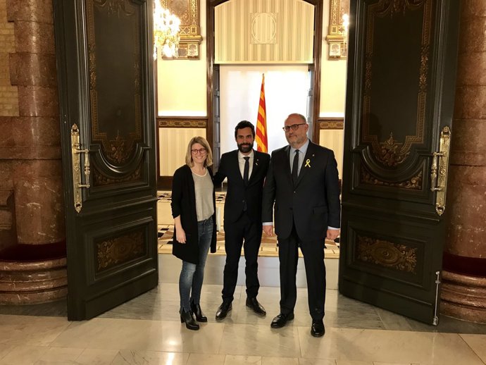 Elsa Artadi (JxCat), el president R.Torrent i I.Pujol (JxCat)
