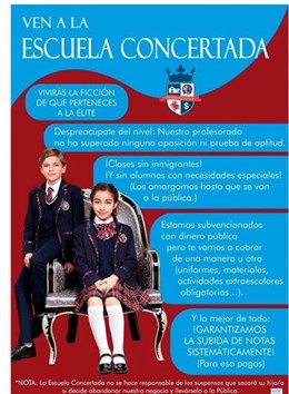 Cartel difundido en redes sociales contra la concertada. 