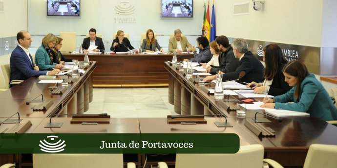 Junta de Portavoces en la Asamblea de Extremadura