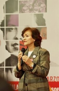 Carmen Calvo (PSOE) pide a mujeres y hombres participar en la huelga del 8 de marzo para dar "una gran batalla pacifica"