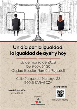 Cartel de la jornada organizada por la DPZ con motivo del Día de la Mujer