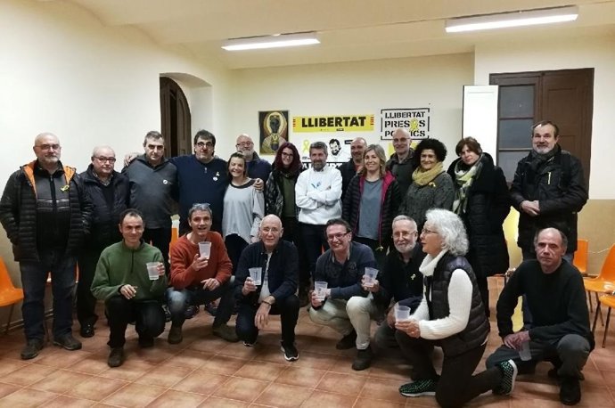 Els participants en el dejuni a favor de la llibertat dels presos sobiranistes