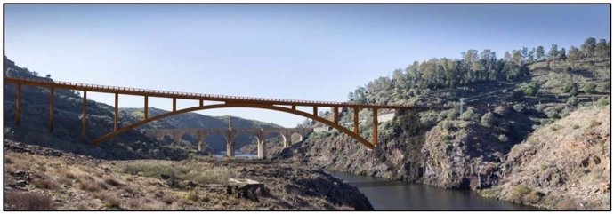 Recreación del nuevo puente de Alcántara