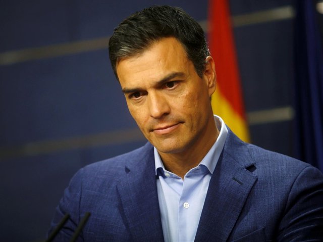 El líder del PSOE, Pedro Sánchez, durante una rueda de prensa