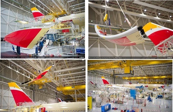 El primer A350-900 ya tiene alas