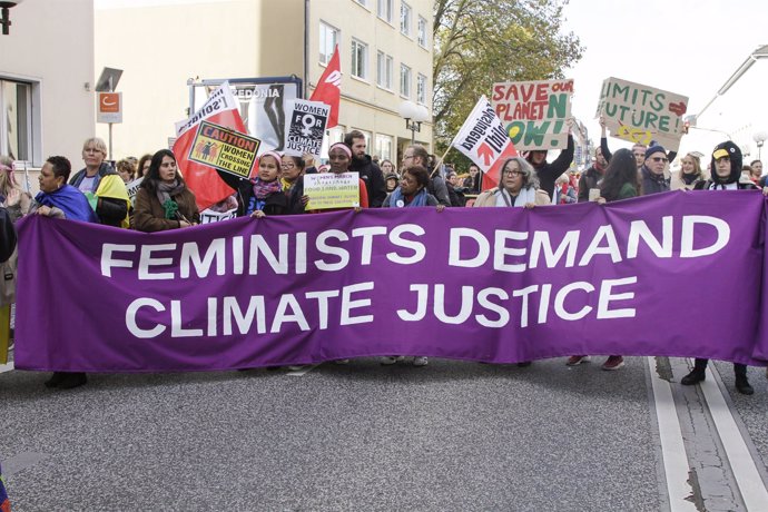 Manifestación feminista cambio climático