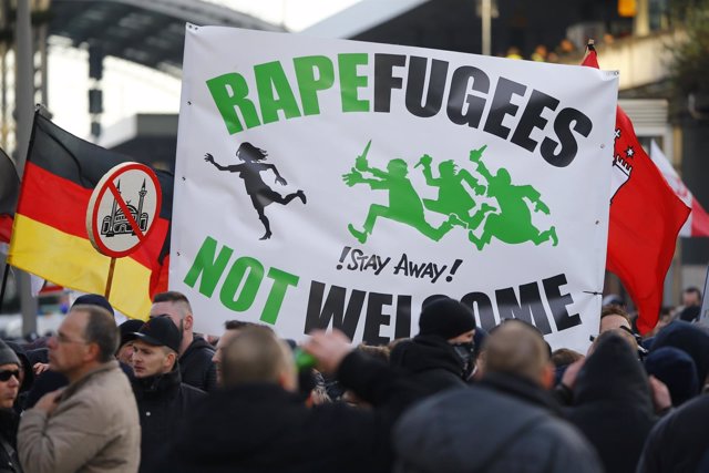 Manifestación contra los refugiados en Colonia (Alemania)