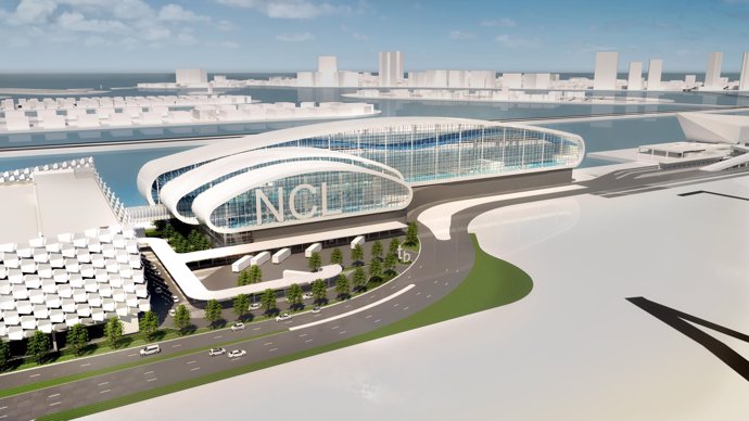 La nueva terminal de Norwegian Cruise Line en el puerto de Miami.