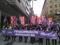 UGT y CCOO consideran un "éxito" el seguimiento de los paros en Navarra
