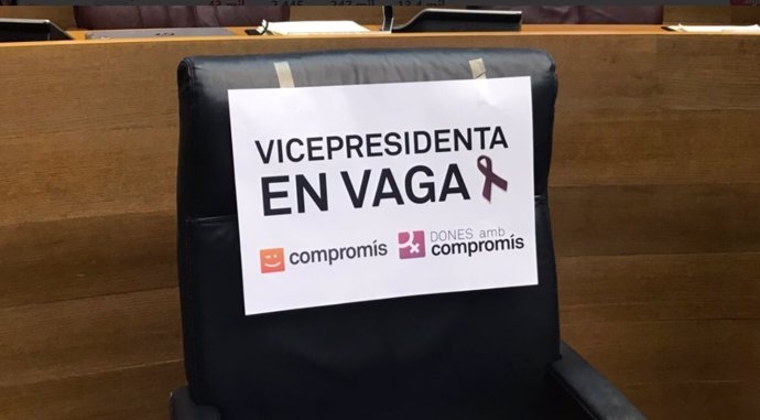 Escaño de Mónica Oltra en Les Corts Valencianes