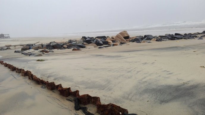 Playa de Matalascañas tras el temporal. 