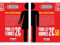 8M.- El diario francés 'Libération', 50 céntimos más caro para los hombres