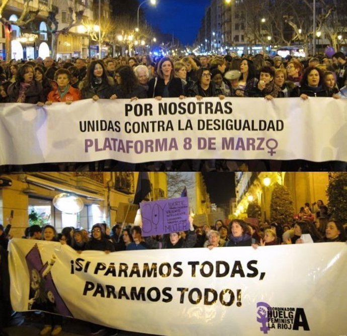 Manifestaciones feministas en Logroño