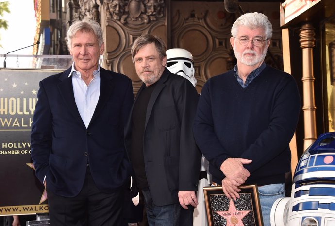  Mark Hamill, George Lucas Y Harrison Ford