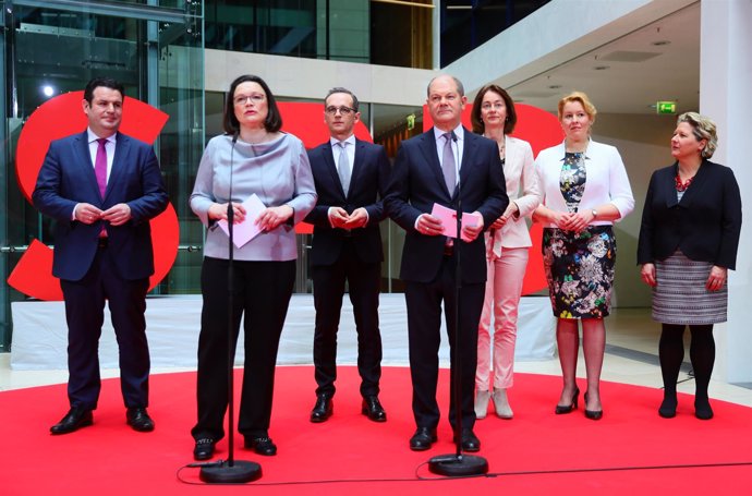 Andrea Nahles presenta a los ministros del SPD en el nuevo Gobierno