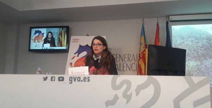 Oltra en la rueda de prensa del pleno del Consell