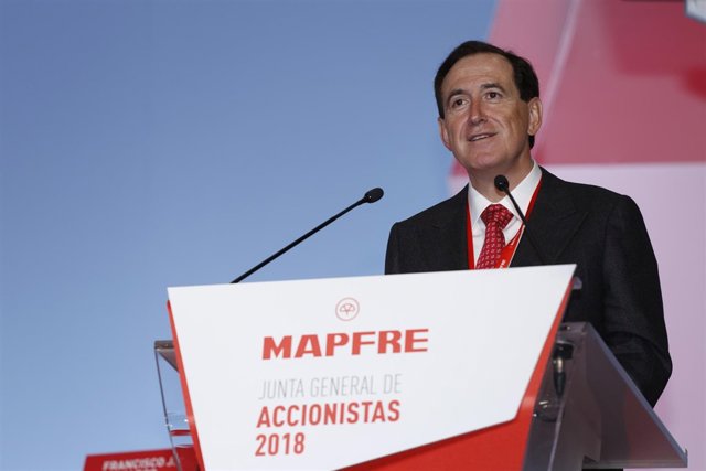 El presidente de Mapfre, Antonio Huertas, en la junta de 2018