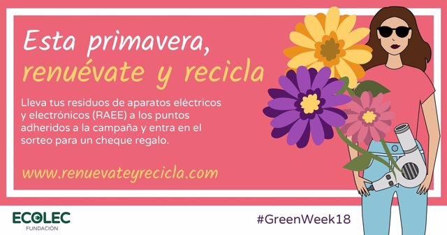 Greenweek2018, campaña de Fundación Ecolec para promover el reciclaje de RAEE