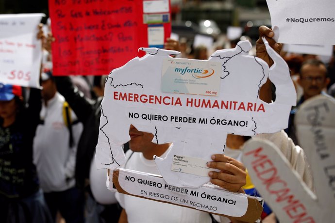 Protesta en Venezuela por la situación del sistema sanitario