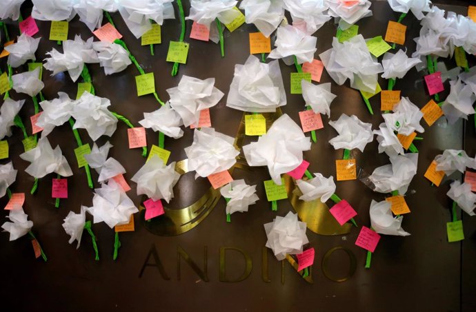 Mensajes para las víctimas de un atentado en Bogotá