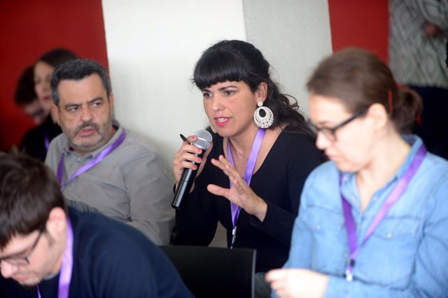 Teresa Rodríguez, secretaria general de Podemos en Andalucía, en el CCE