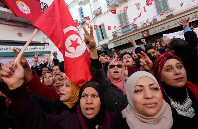 Manifestación de mujeres en Túnez